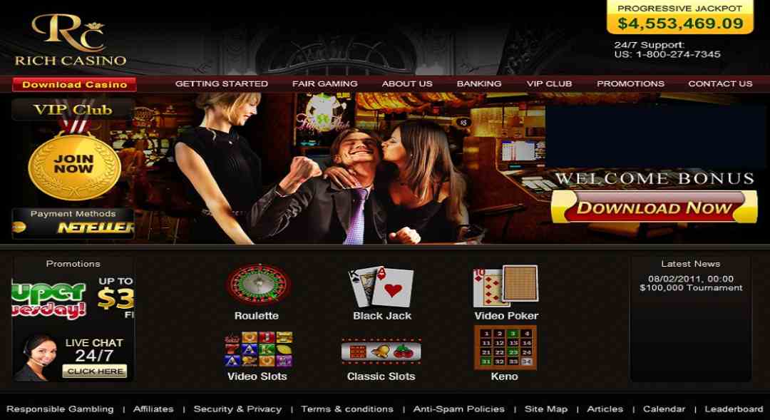 Khái quát sơ bộ về sòng bài trực tuyến Rich Casino